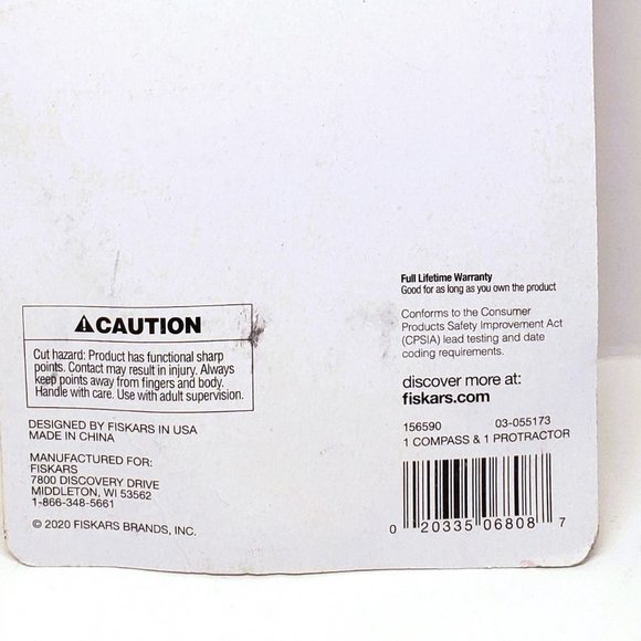 Fiskars Protractor and Pink Metal Compass Set Lead Refills Included NEW - Picture 5 of 5